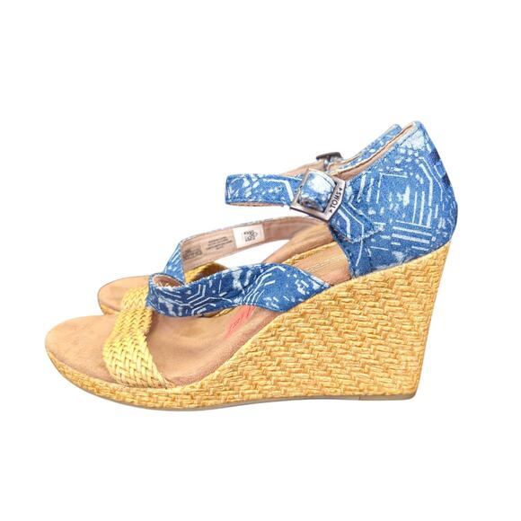 Toms Clarissa Wrapped Wedge Sandals 10007823 Espadrille Heel‎ Strap Women's 8.5 - Picture 2 of 8